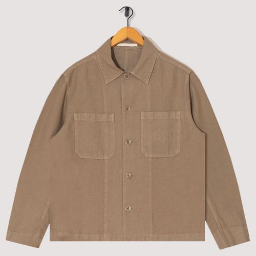 Tyge Cotton Linen Overshirt - Clay