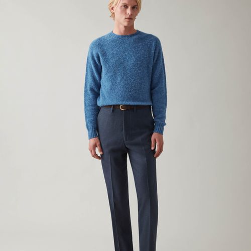 BOBBO Shaggy Crew Neck Sweater Blue Blue