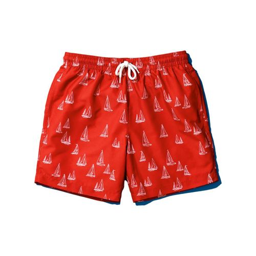 Easy Swim Trunk Coral Nautical Print