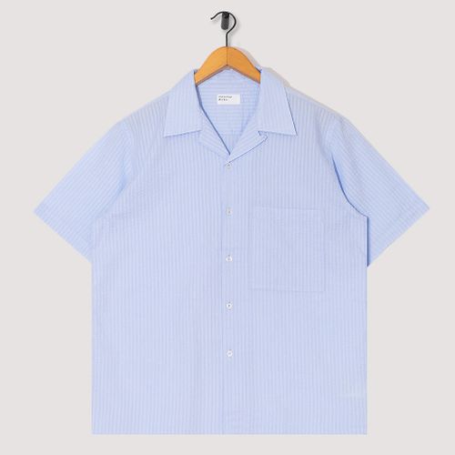 Camp Shirt - Pale Blue Seersucker