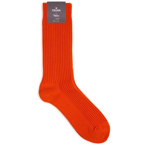 Tabio Power Fit Crew Socks: Orange