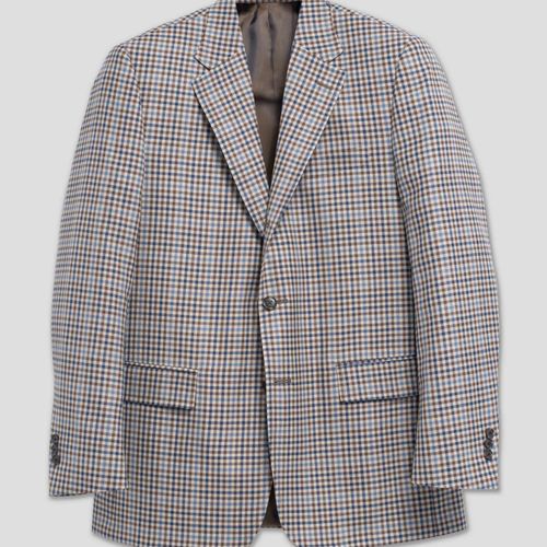 Tan/brown/navy Check Sport Coat