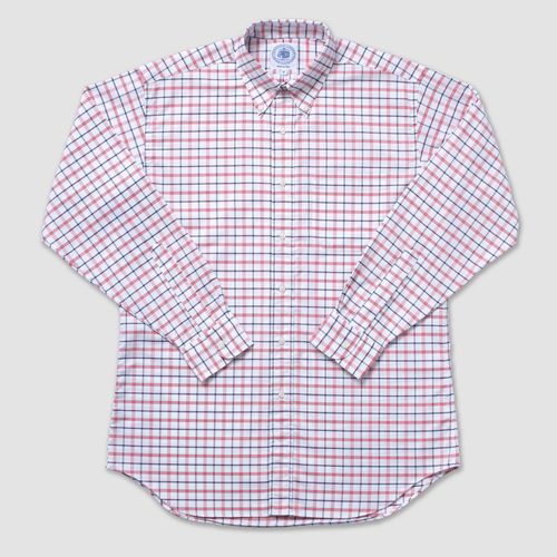 Long Sleeve Check Shirt- Navy/red/white