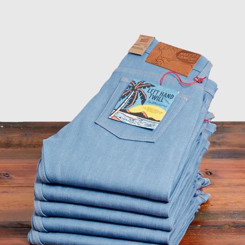 "Left Hand Twill Sky Blue" 13.75oz Selvedge Denim - Weird Guy Fit