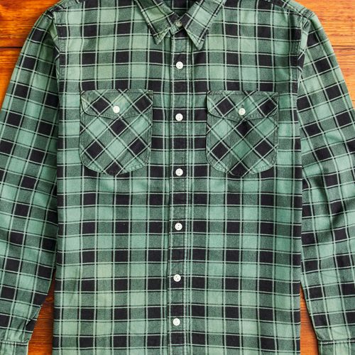 Preston Chamois Workshirt in Green Black