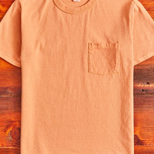 Pigment Dyed Pocket Tee in Orange Beige