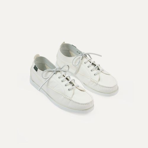 Paraboot Malibu White Deer Leather Boat Shoe