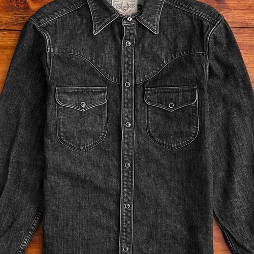 Packard Western Shirt in Black Stonewash