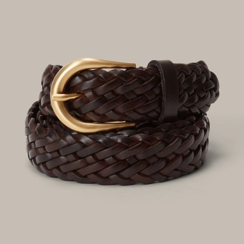 BELT Braided Leather Chocolate Chocolate