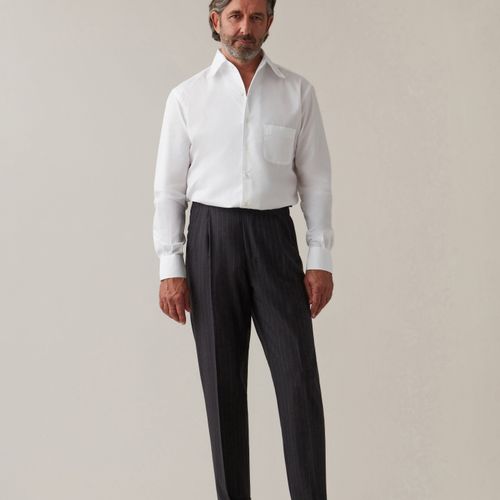 ANTONIO Chalk Stripe Trousers Charcoal Charcoal