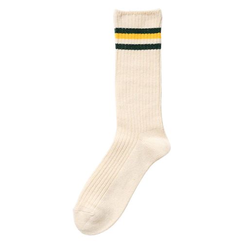 Kamakura Vintage Ivy Socks- Yellow/ Dark Green