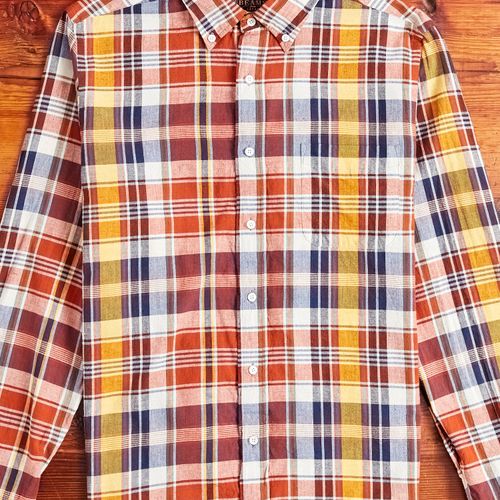 Madras Button-Down Shirt in Brown