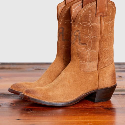 Plainview Suede Cowboy Boot in Light Java