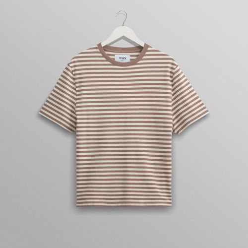 Dean T-Shirt Textured Walnut/Ecru Stripe