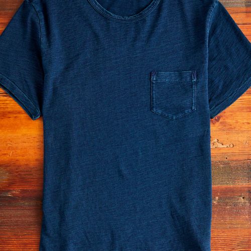 Slub Jersey Pocket T-Shirt in Indigo