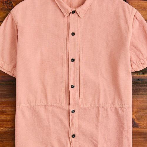 479 Short Sleeve Square Tail Yoke Shirt in Madder