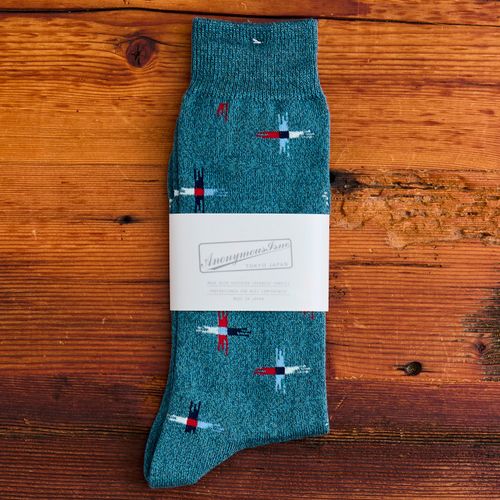 Sun Cross Crew Sock in Ink Blue