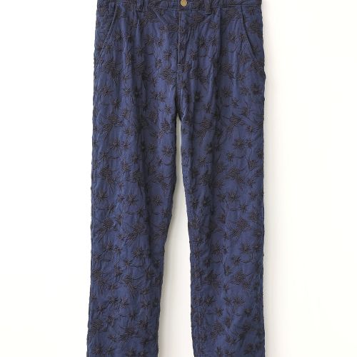 Floral Embroidered Trouser - Midnight