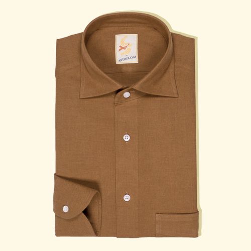 Rust Brown Flanneled Cotton ShirtRust Brown Flanneled Cotton Shirt