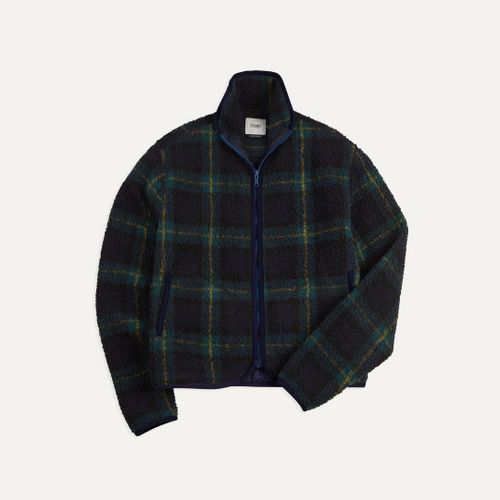 Johnston Check Boucle Wool Zip Fleece Jacket