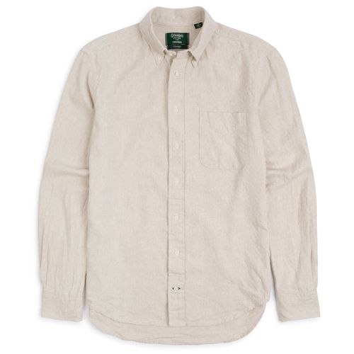 Gitman Vintage Cotton Linen Broadcloth Button Down Shirt: Oyster