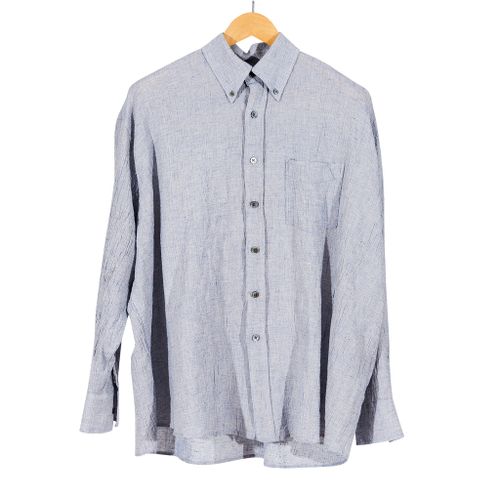 Borrowed Button Down Shirt Mid Blue Birlington Seersucker