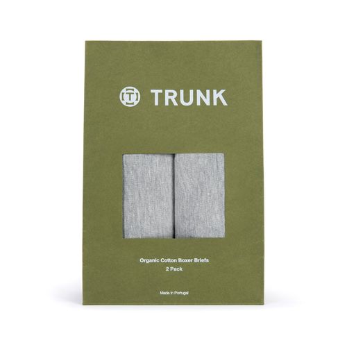 Trunk 2 Pack Organic Cotton Boxer Briefs: Grey Marl