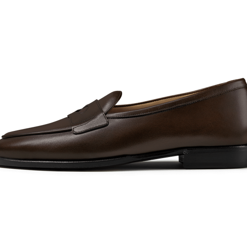 Baudoin & Lange Grand Fleurus Penny Loafers- Dark Brown Noble Calf