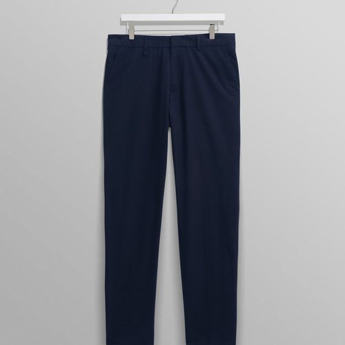 Alp Trousers Navy Seersucker