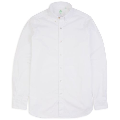 Finamore Gaeta Classic Cotton Leonardo Button Down Sport Shirt: Fine Oxford White