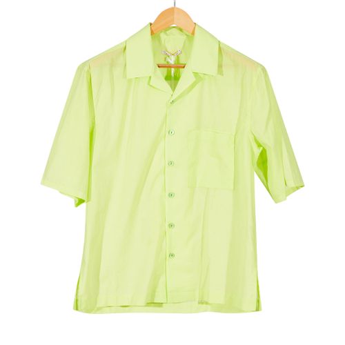 Aloha Shirt Lime Green Translucent Cotton