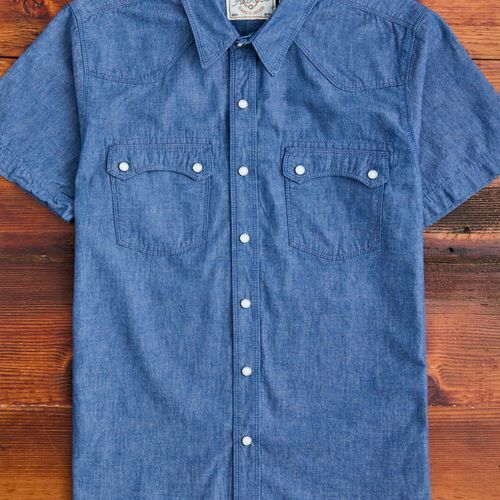 Modern Western Shirt in Indigo Chambray