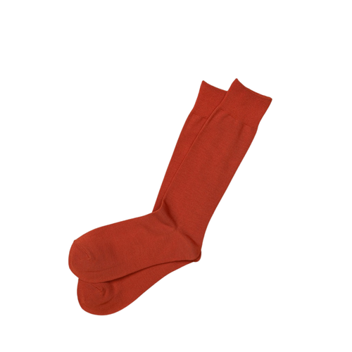 Enrich Bamboo Solid Crew Socks- Deep Orange