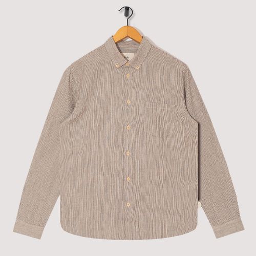 Relaxed Fit Shirt - Brown Fine Stripe