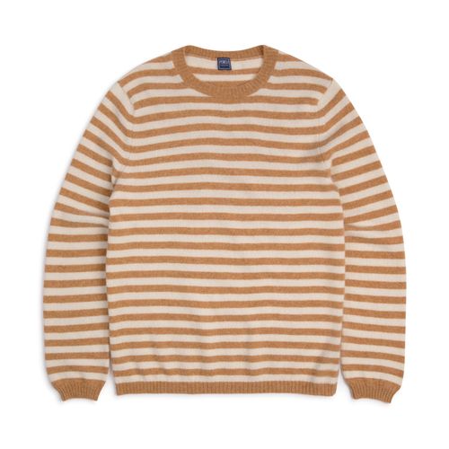 Fedeli Light Striped Cashmere Sweater: Honey