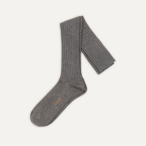 Mid-Grey Cotton Over-the-Calf Socks