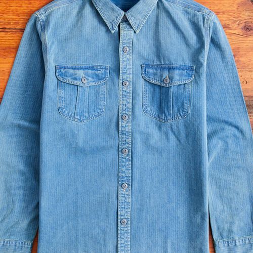 Dockman HBT Workshirt in Faded Indigo