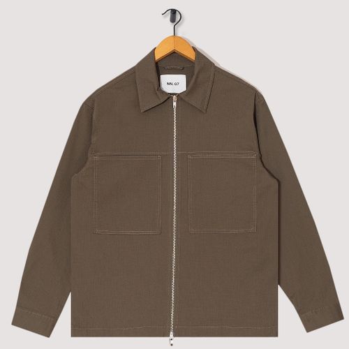 Isak Zip Overshirt - Capers Green