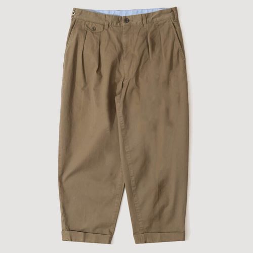 2 Pleat Twill Trouser - Olive