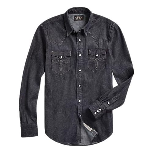 Slim Fit Denim Western Shirt Rinse