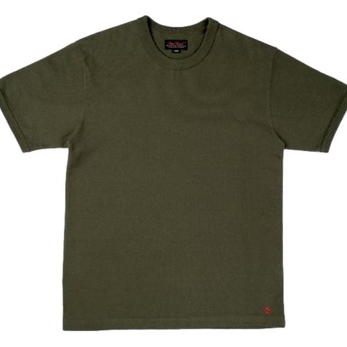 11oz Cotton Knit Crew Neck T-Shirt Olive