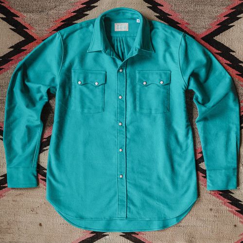 Moleskin Pearlsnap Shirt - Turquoise