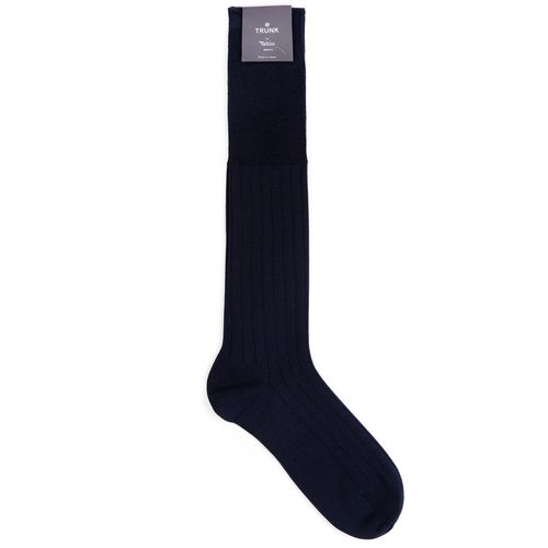 Tabio Ribbed Knee High Cotton Socks: Navy