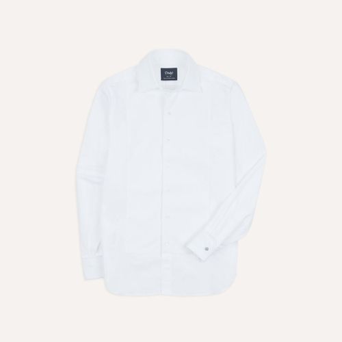 White Cotton Bib Front Dinner Shirt