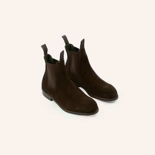 Dark Brown Suede Hancock Goodyear Welted Chelsea Boot