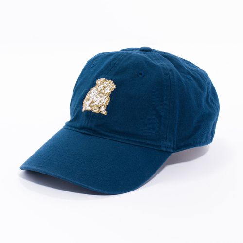 Bulldog Needlepoint Hat - Navy