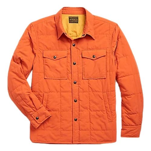 Quilted Shirt Jacket Outdoor Orange