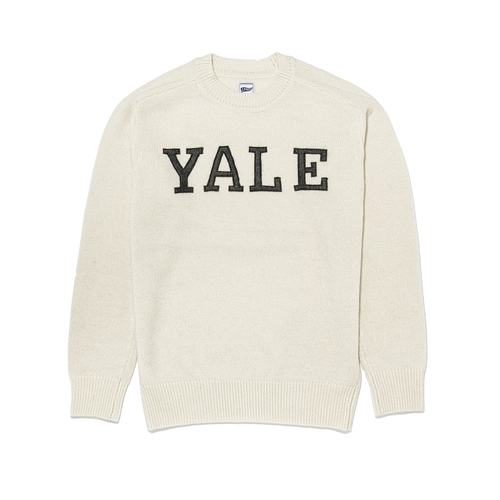 Yale Wool Crew Neck Sweater - White