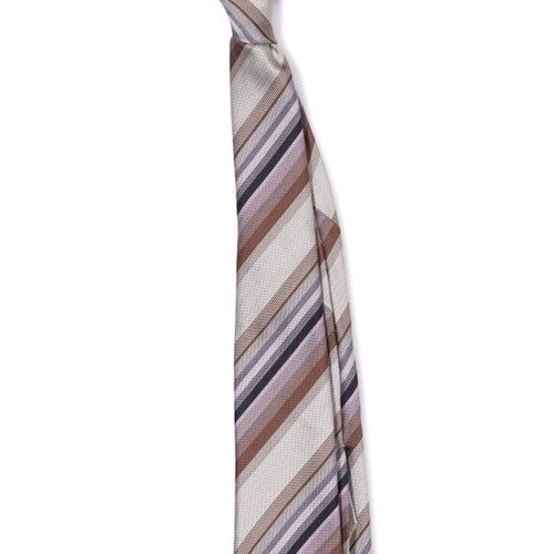 Tie Your Tie Silver/Brown/Purple/Navy Seven Fold Silk Tie (NOS)