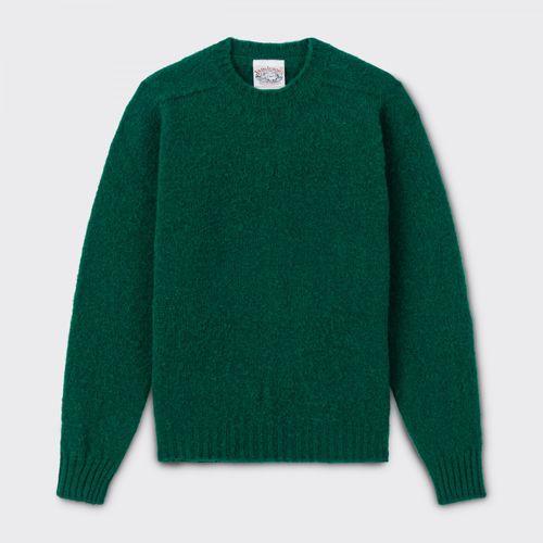 Brushed Wool Crewneck Knit : Tartan Green